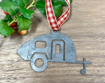 Camper Metal Christmas Ornament, RV Metal Christmas Ornament, Steel Ornaments, Camper Life, Camper Gift, RV Gift, Vintage Camper,