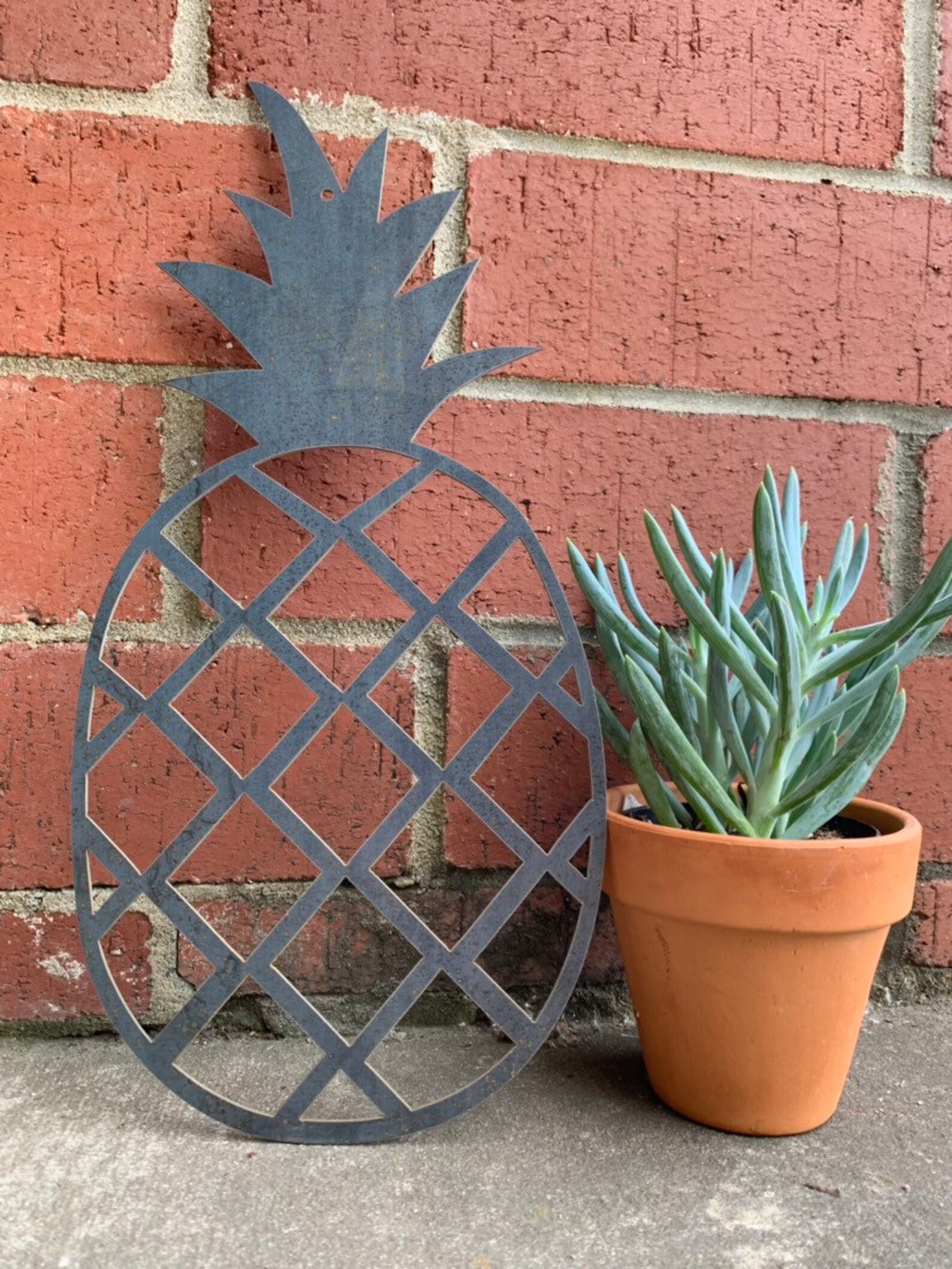 Metal Pineapple Sign Metal Wall Art Steel Sign Pineapple Etsy