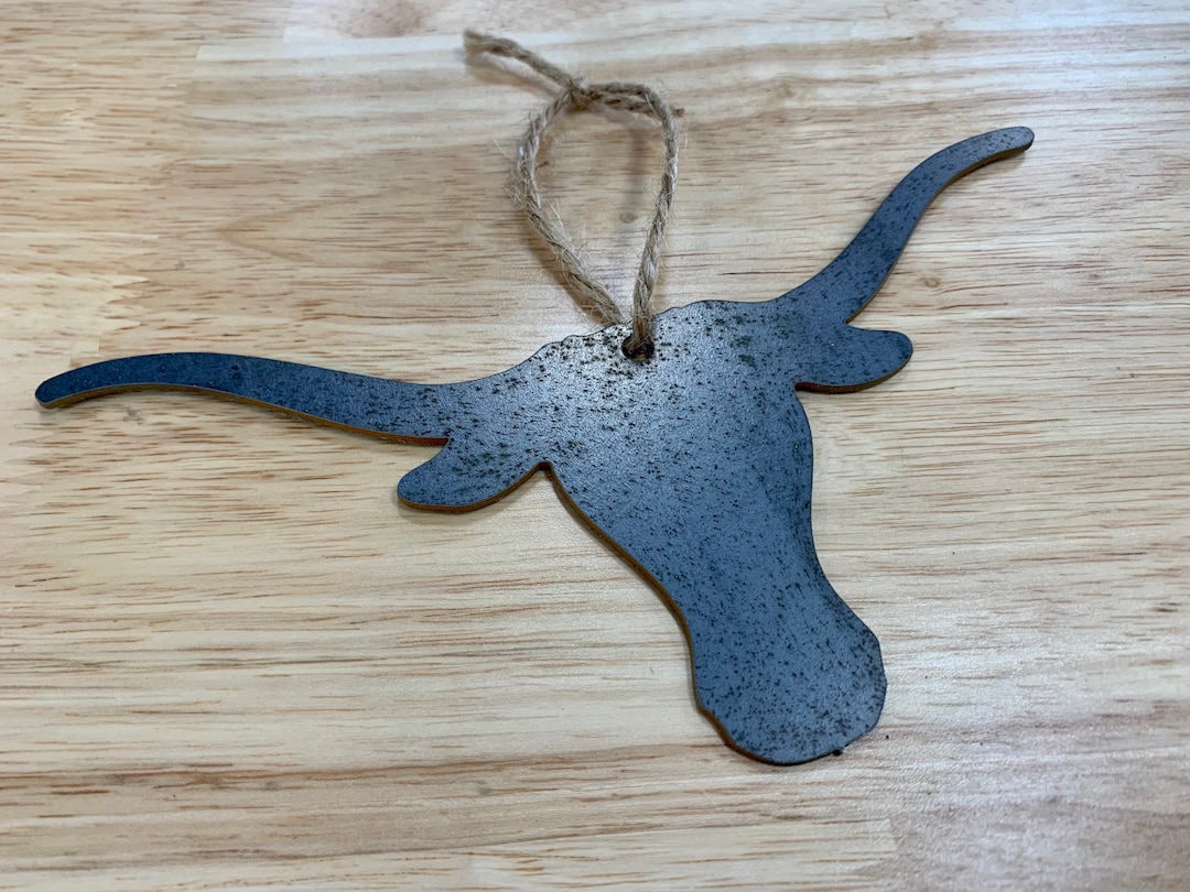 Longhorn Metal Christmas Ornament, Christmas Ornaments, Texas Longhorns