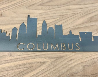 Columbus Skyline Metal Sign, Ohio Skylines, Columbus City Scape, Columbus Gift, Columbus Steel Sign