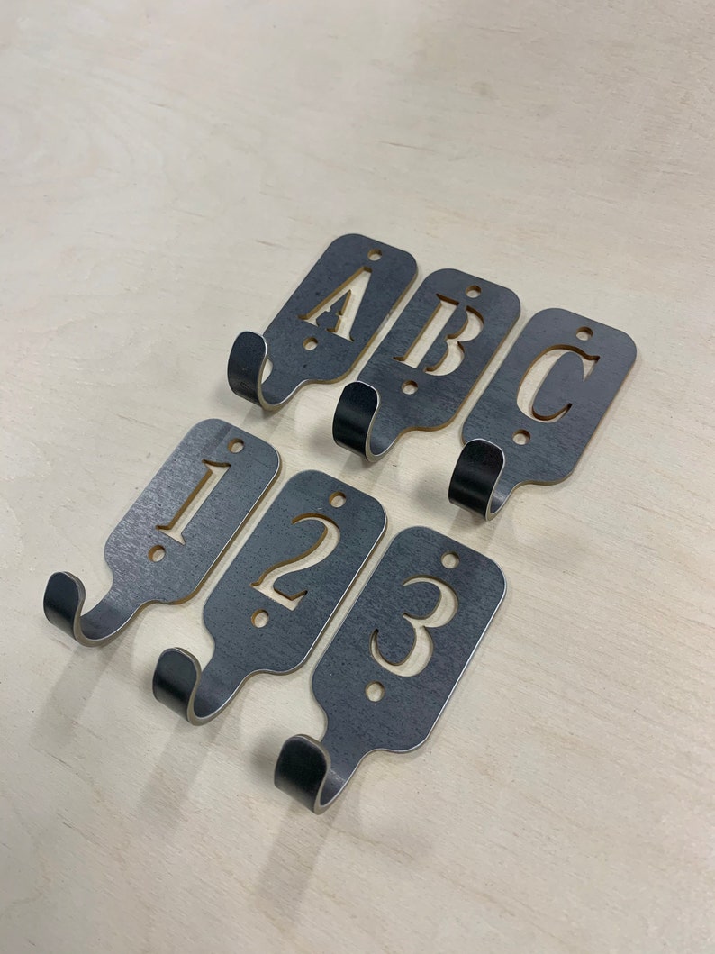 Metal Letter Hooks Number Hooks Initial Hooks Coat Hangers Etsy