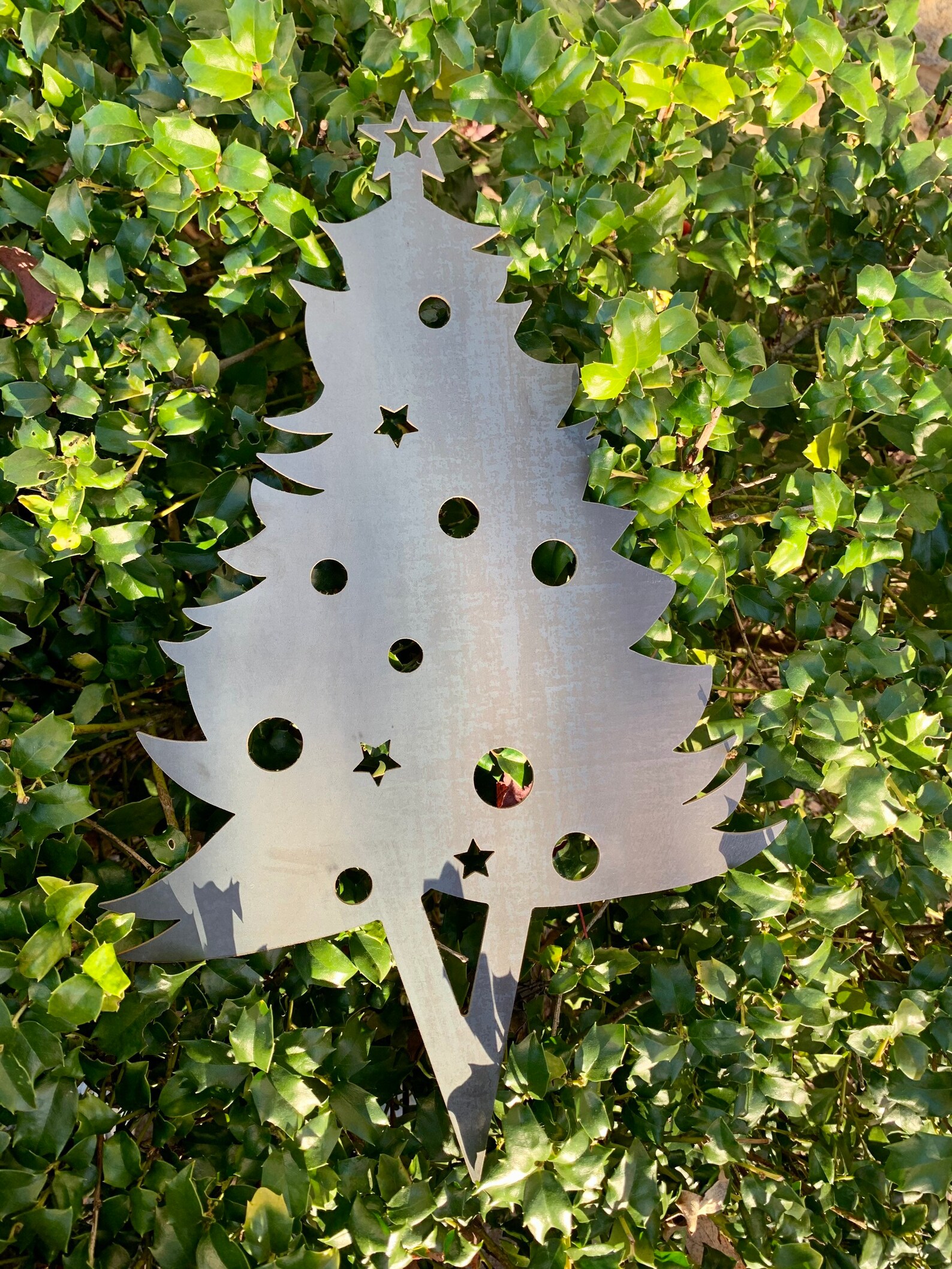 Christmas Tree Yard Art Metal Yard Art Garden Signs Holiday Etsy