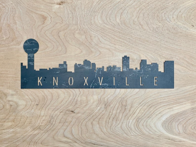 Knoxville Skyline Steel Sign Tennessee Knoxville Metal Sign Etsy