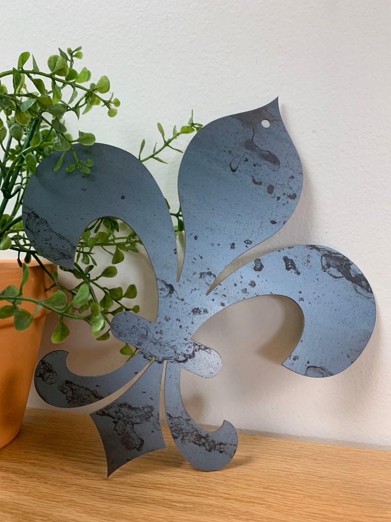 Fleur De Lis Metal Wall Art Saints New Orleans Iris Steel Etsy