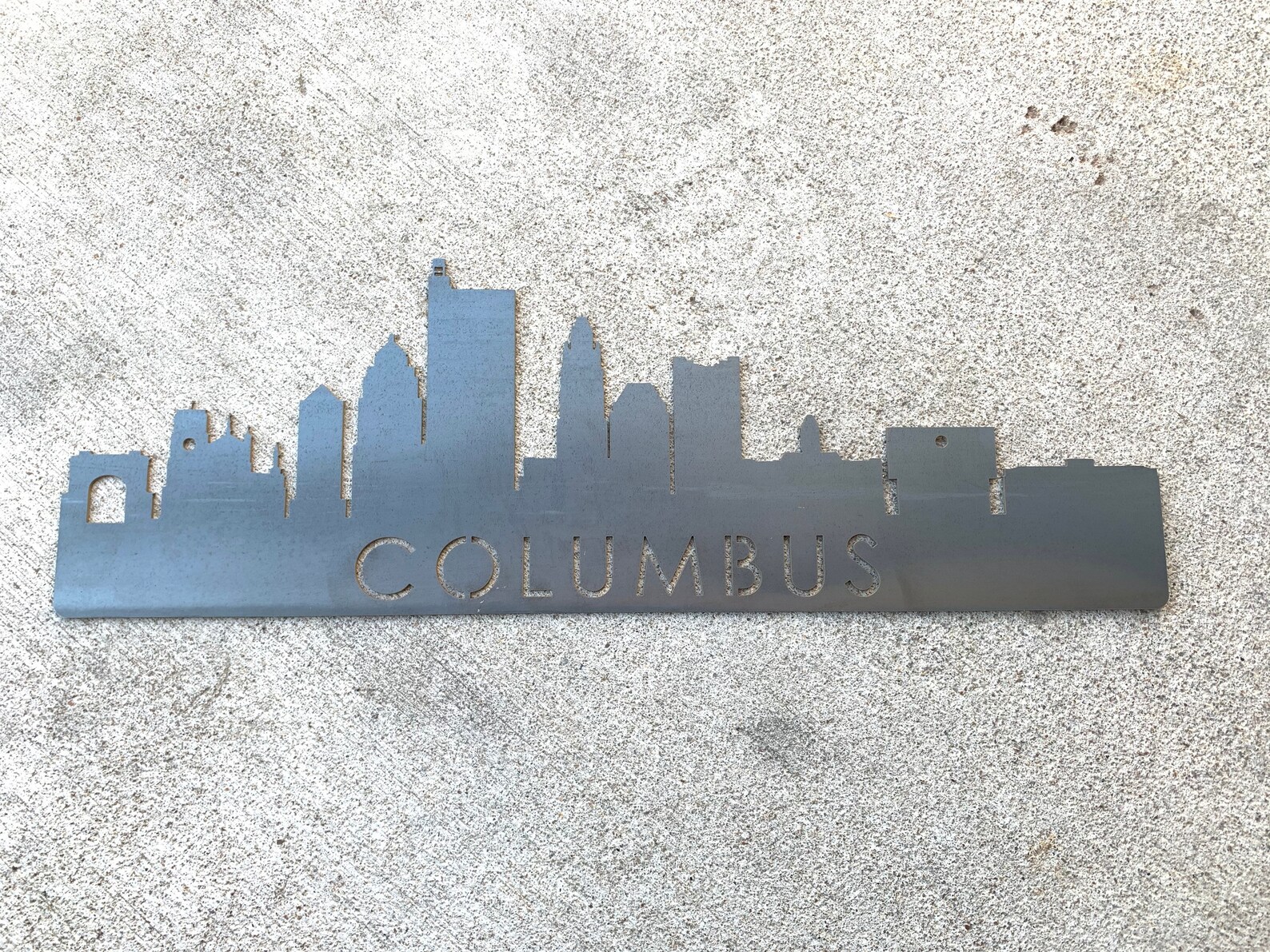 Columbus Skyline Metal Sign Ohio Skylines Columbus City Etsy