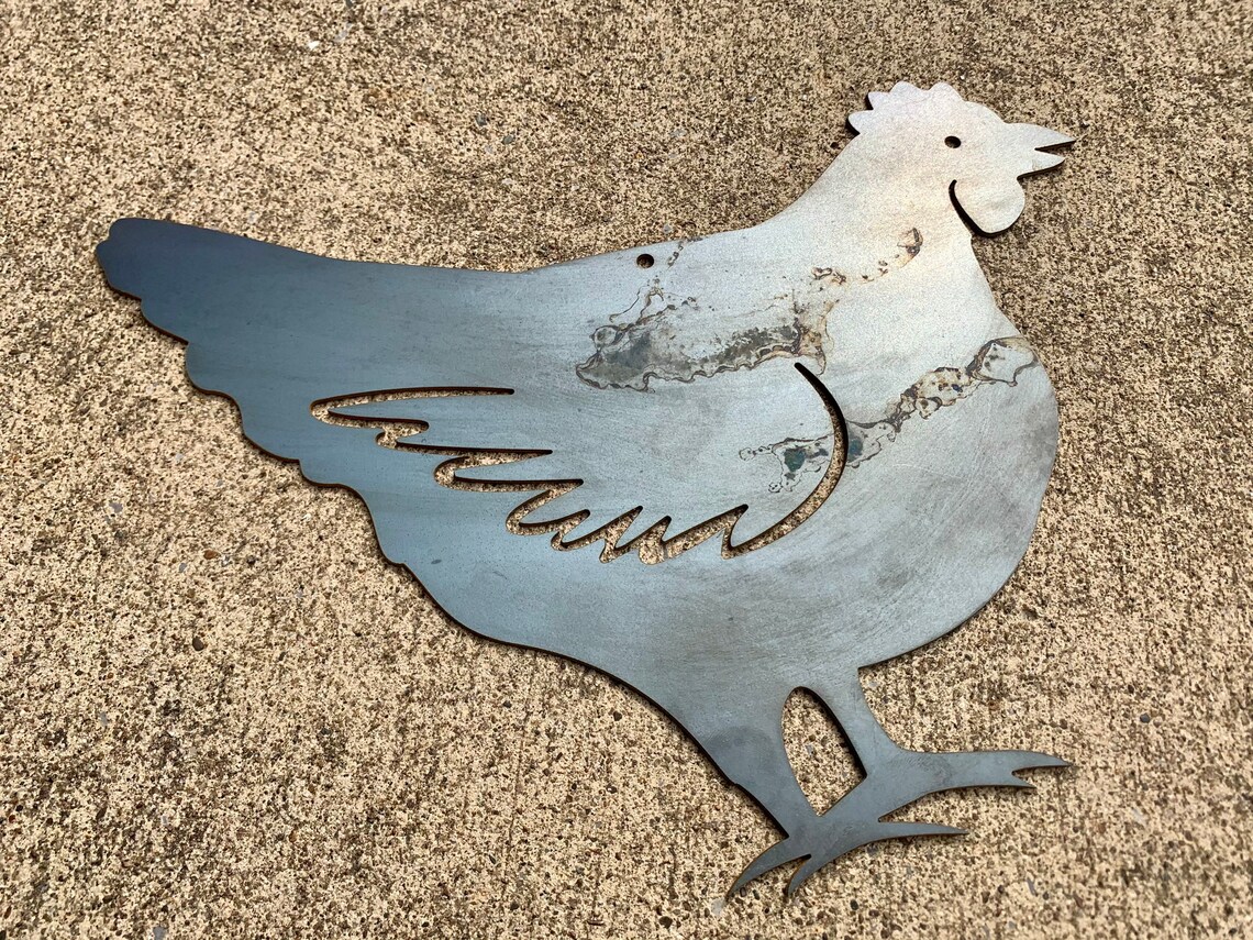 Chicken Metal Sign Hen Metal Sign Chicken Coop Farmhouse Etsy