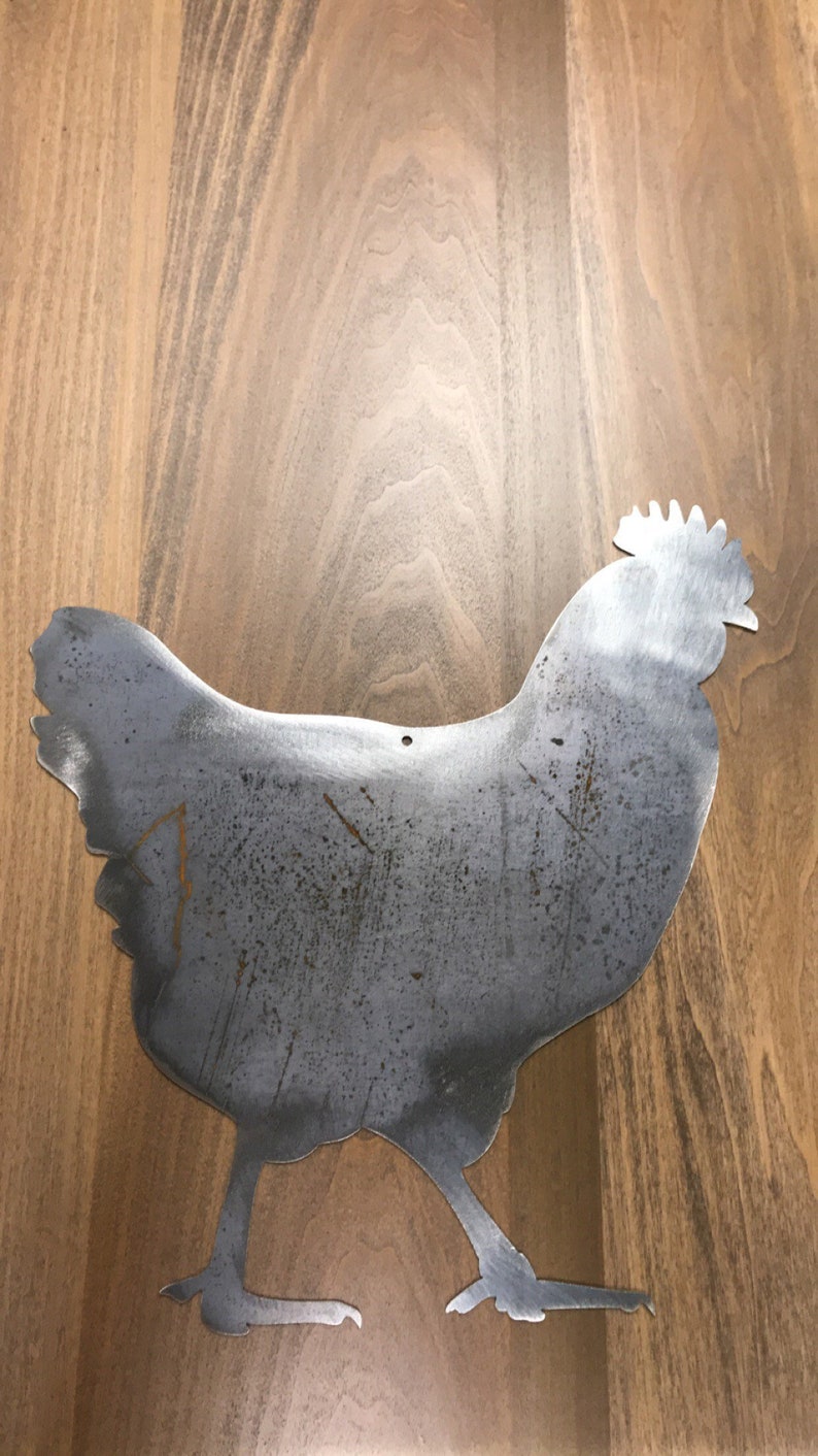 Metal Chicken Wall Art Steel Chicken Farmhouse Decor Etsy