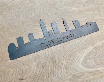Cleveland Skyline Steel Sign, Cleveland Cityscape, Cleveland Metal Sign, Ohio Sign, Farmhouse, Office Decor, Cleveland Rocks, Rock and Roll