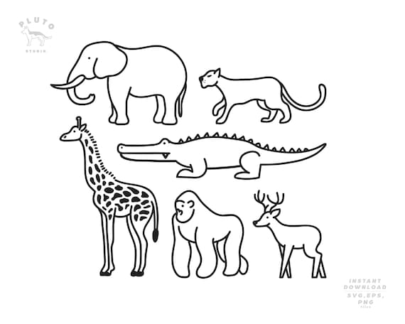 Wild Animal Clipart Animal Graphic icon Design outline - Etsy UK Wild Animal Clipart Animal Graphic icon Design outline - Etsy UK