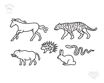 Wild Animal Clipart Animal Graphic icon Design outline - Etsy Wild Animal Clipart Animal Graphic icon Design outline - Etsy