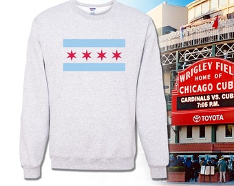 USA Vintage Chicago Flag Novelty Toddler Kid Baby Boys Girls Long Sleeve Tee Clothing