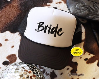 Chapeau de mariée - Casquette trucker en mousse avec dos en filet pour mariée - Future mariée - Cadeaux de demoiselle d'honneur - EVJF