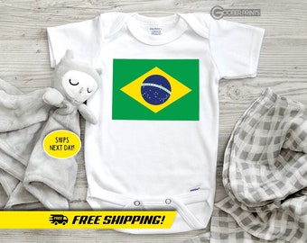 Brazil Flag Onesie® - Brazil Flag - Bodysuit - Baby Gift - Baby Shower - Brazilian Onesie®
