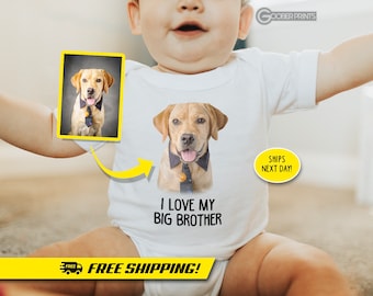 Custom Text Pet Onesie® - Pet Onesie® - Cat Onesie® - Custom Onesie® - Big Brother Onesie® - Baby Gift - Newborn Gift - Baby Shower Gift