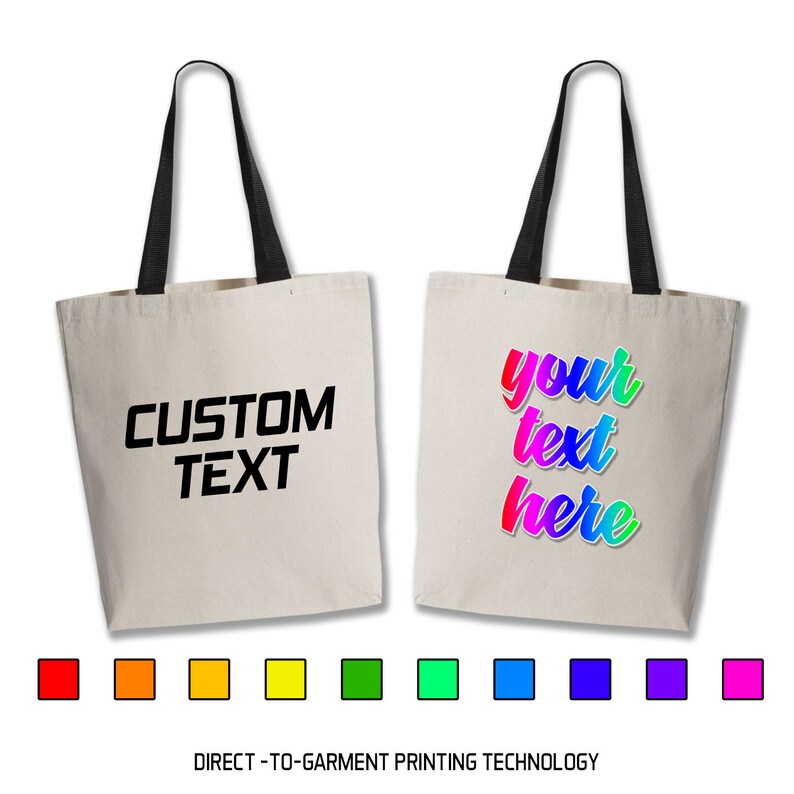 Tote Bag Custom Text Tote Bag Canvas Tote Bag