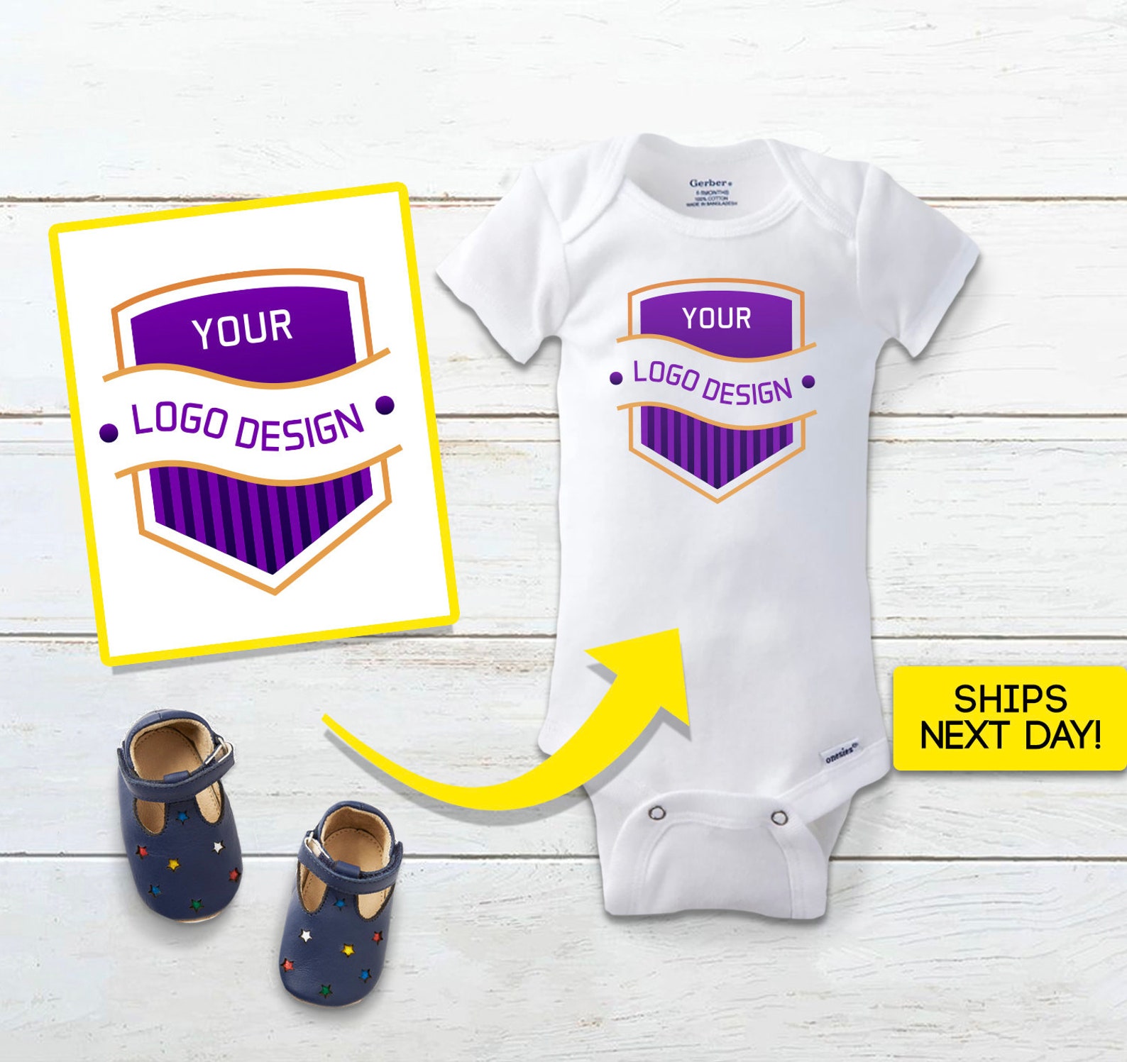 Custom Logo Onesie® Bodysuit Baby Onesie® Personalized Etsy