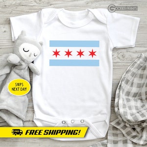 Chicago Flag Onesie® - Chicago Baby One Piece - Chicago Bodysuit - City IL - Baby Gift - Baby Shower