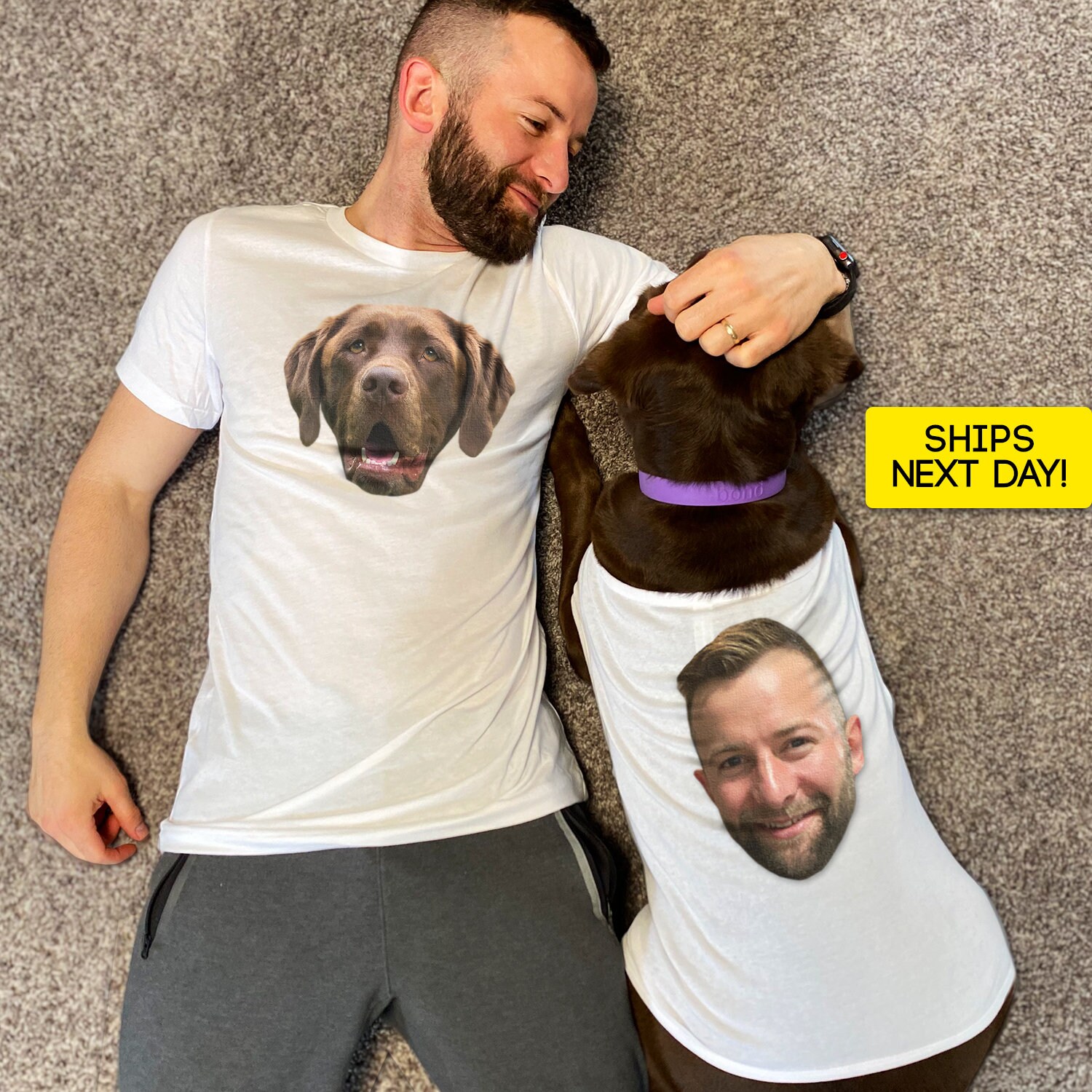 Matching Dog & Owner T-shirts Pet T-shirt Dog Tank Dog Face T-shirt Gift  for Dad Gift for Mom - Etsy