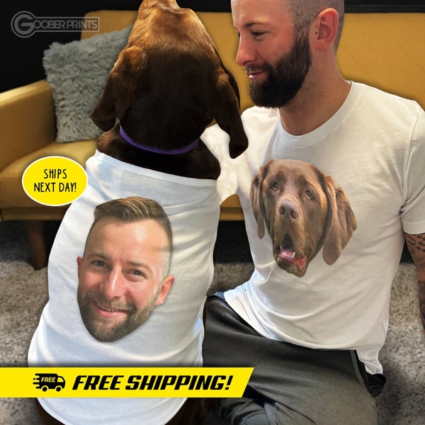 Matching Dog & Owner T-Shirts - Pet T-Shirt - Dog Tank - Dog Face T-Shirt - Gift for Dad - Gift for Mom