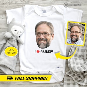 I LOVE Grandpa Onesie® - Bodysuit - Baby Onesie® - Personalized Onesie® - Photo Onesie® - Funny Baby Gift - Grandpa Onesie