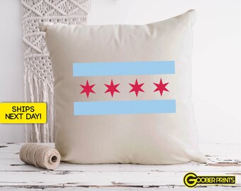 18x18 Multicolor Merchica Watercolor Skyline Gift Souvenirs Chicago Illinois Throw Pillow