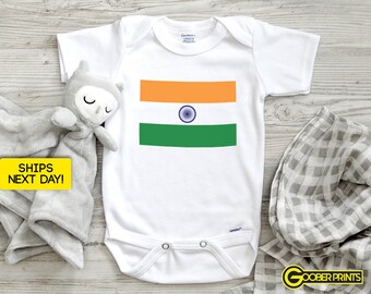 India Flag Onesie® - Indian Flag - Bodysuit - Baby Gift - Baby Shower - India Onesie®