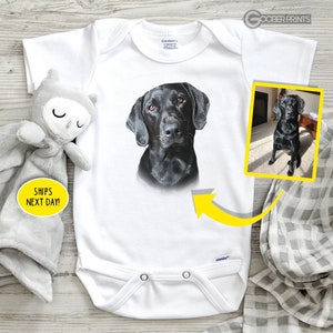 Custom Pet Onesie®  - Pet Portrait Onesie®  - Cat Onesie®  - Dog Onesie®  -  Baby Shower Gift  - Custom Baby Onesie®