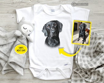 Custom Pet Onesie®  - Pet Portrait Onesie®  - Cat Onesie®  - Dog Onesie®  -  Baby Shower Gift  - Custom Baby Onesie®