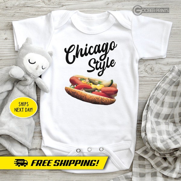 Chicago Style Baby Onesie® - Chicago Style Hot Dog - Funny Bodysuit - Baby Shower - Baby Gift