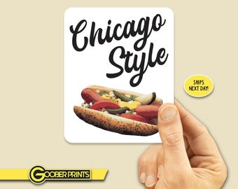 Chicago Style Sticker, Chicago Sticker, Chicago Decal, Illinois Sticker, Chicago Hotdog