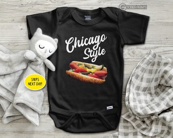 Chicago Style Baby Onesie® - Chicago Style Hot Dog - Funny Bodysuit - Baby Shower - Chicago Gift