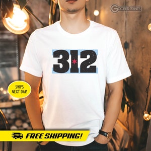 312 T-Shirt - Area Code - Windy City - Chicago Flag - Chi-Town