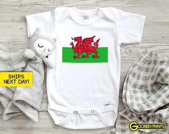 Wales Flag Onesie® - Welsh Bodysuit - Welsh Baby - Baby Gift - Baby Shower - Welsh Onesie®