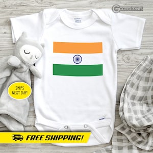 India Flag Onesie® - Indian Flag - Bodysuit - Baby Gift - Baby Shower - India Onesie®