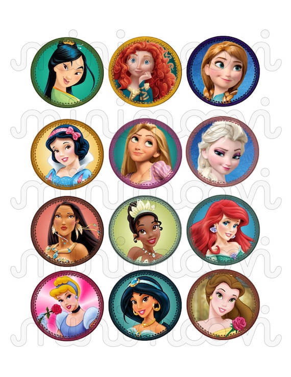 Set of 12 Disney Princess Printable Cupcake Toppers - Etsy