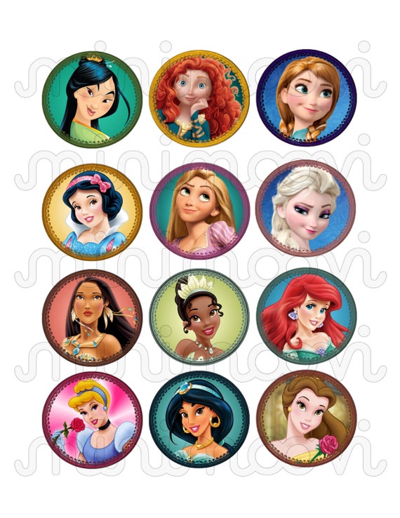 Set of 12 Disney Princess Printable Cupcake Toppers - Etsy