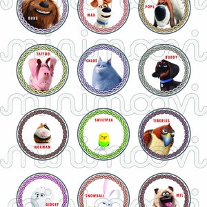 Secret Life of Pets Cupcake Toppers