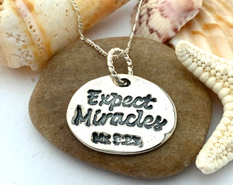 Details about   Sterling Silver EXPECT A MIRACLE Charm for Bracelet FAITH Baby Shower PENDANT 