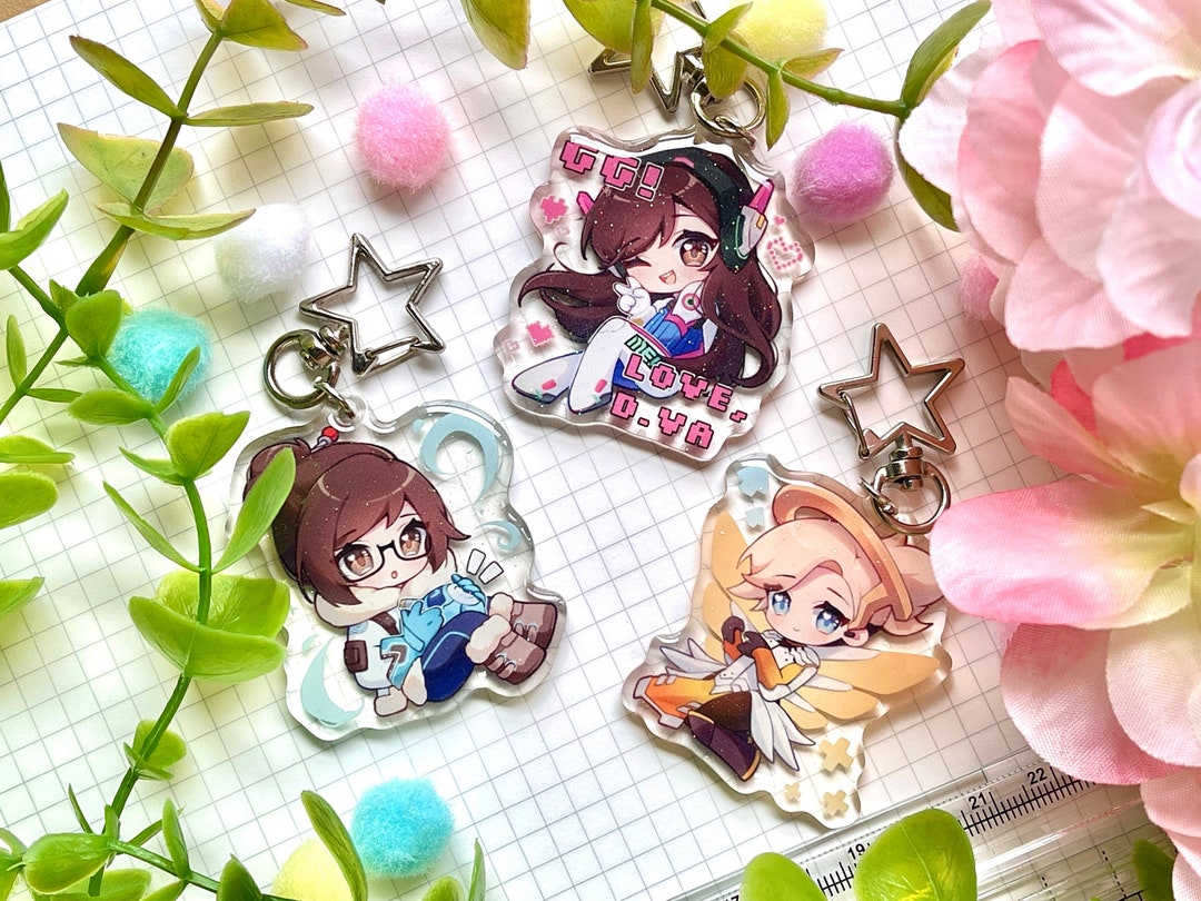 Overwatch D.VA Mercy Mei Acrylic Keychains Etsy