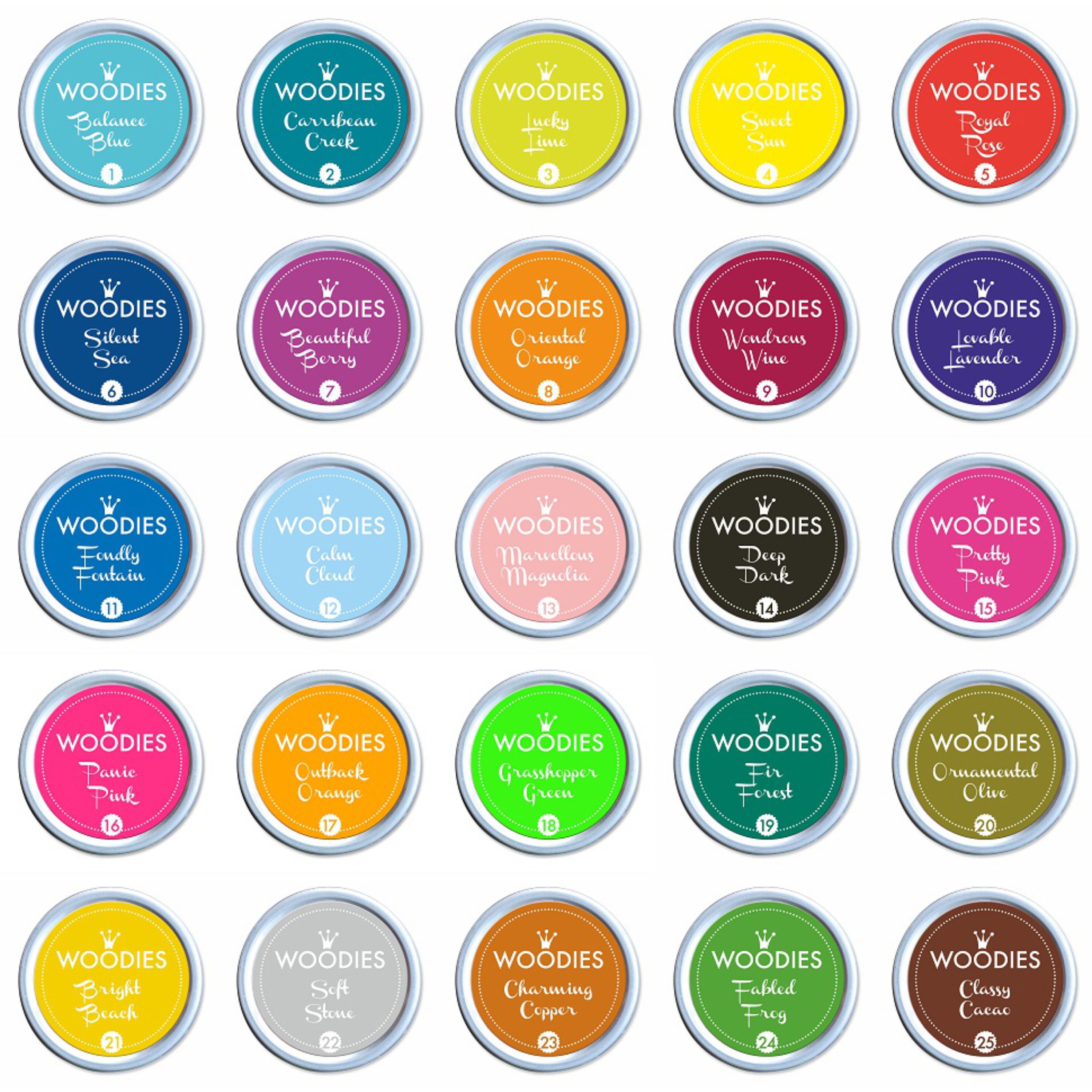 Woodies Ink Pads 25 Colours Available 30mm Stamp Pads Etsy UK