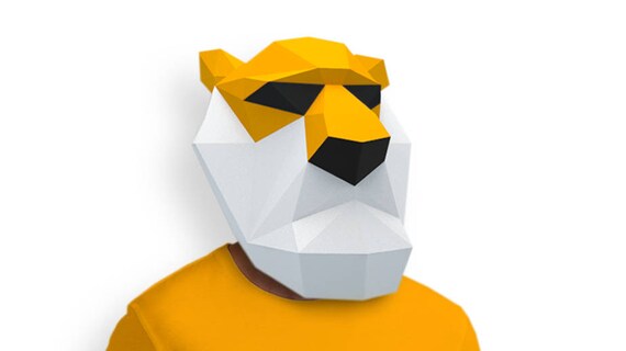 Tiger Mask Papercraft Pdf Diy Paper Craft Predator Low Poly Paper Tiger Head Wild Cat