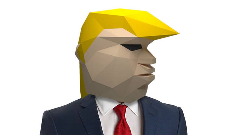 Donald Trump Mask Papercraft PDF DIY Low Poly Paper Craft Mask | Etsy