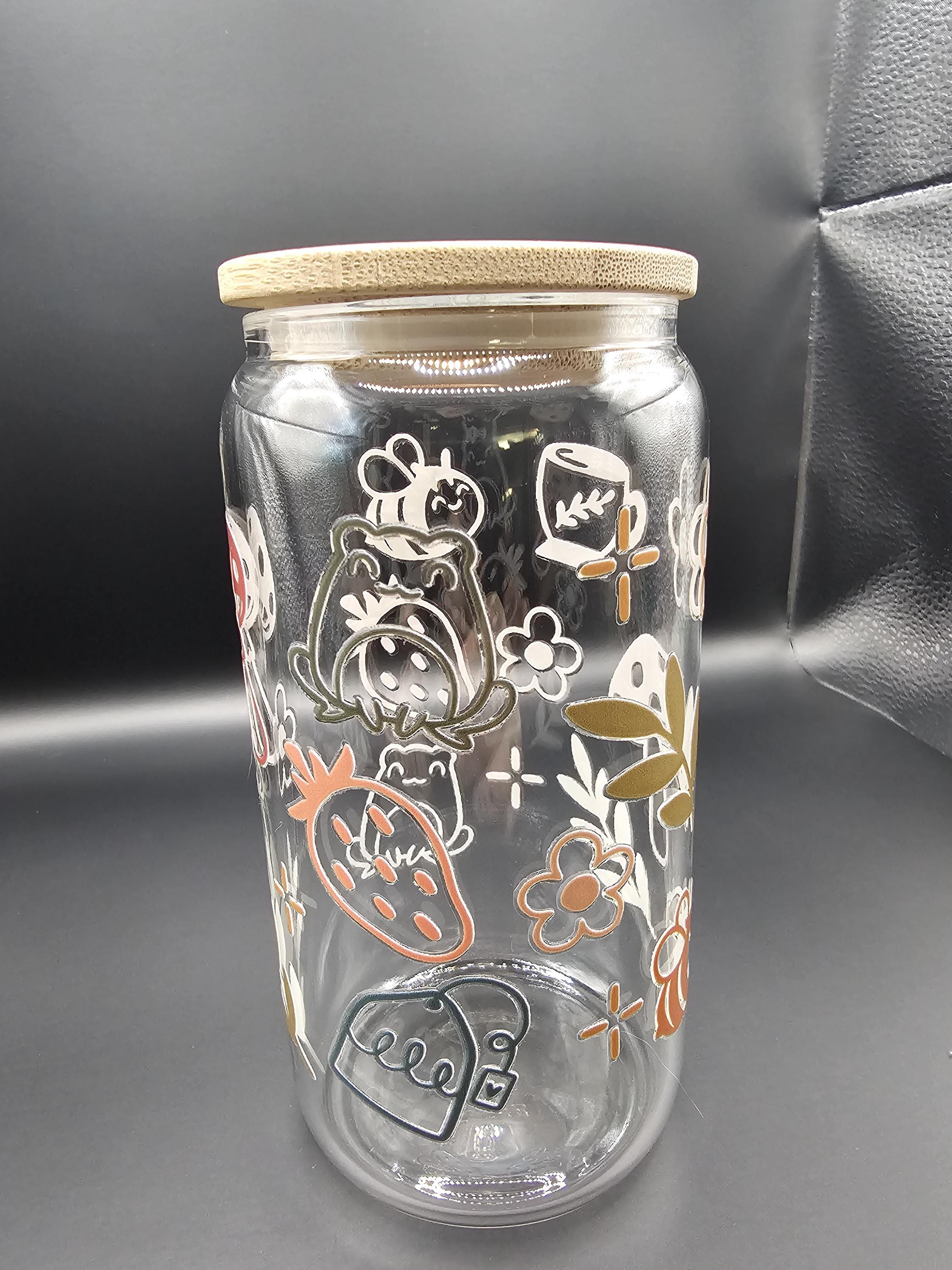 Glass Mug With Bamboo Lid and Straw - Etsy