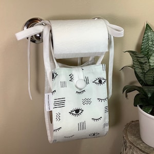 Toilet Paper Holder, Fabric Toilet Paper Cover, Custom Made Fabric Toilet Roll  for RV,  Toilet Paper roll space  Saver, Housewarming Gift