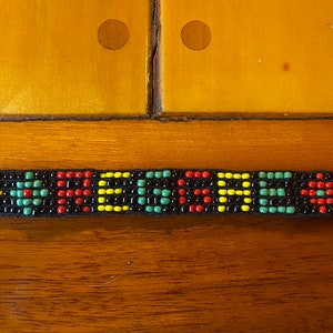Beaded Reggae  Bracelet w Coconut Bead Closure
