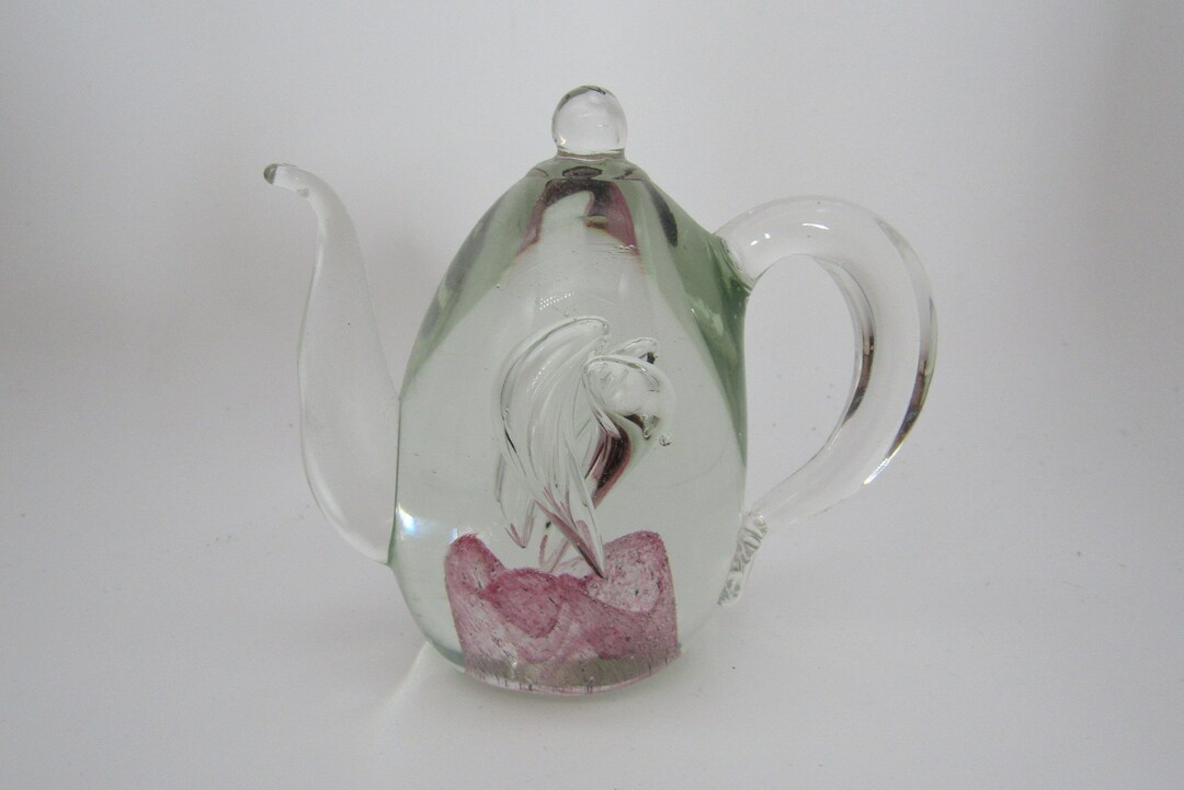 Teapot Glass Paperweight Etsy