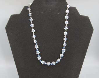 Blue diamante articulated necklace