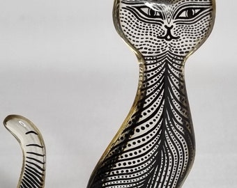 Lucite-Skulptur „Sitzende Katze“ von Abraham Palatnik, brasilianische Op-Art der 1970er Jahre, 10 cm