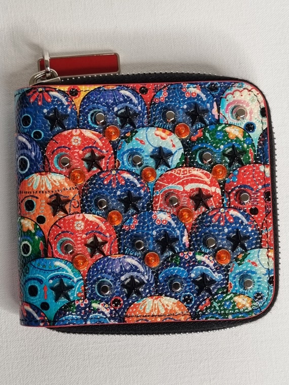Christian Louboutin Loubouskull Multicolored Leather Wallet With