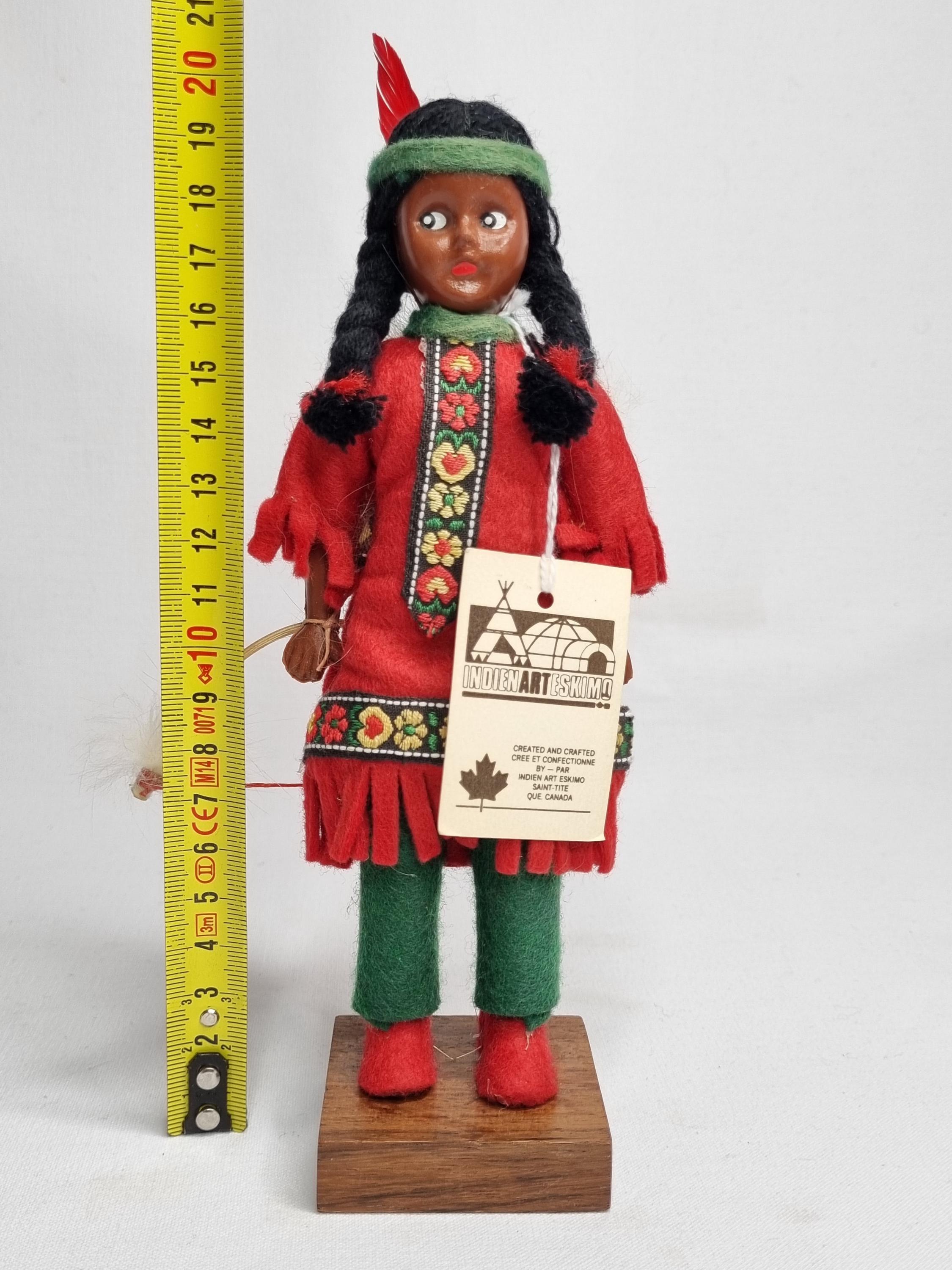 Indien Art Eskimo カナダ製 民芸品 人形 2体セット INDIEN ART ESKIMO インディアン 置物 カナダ